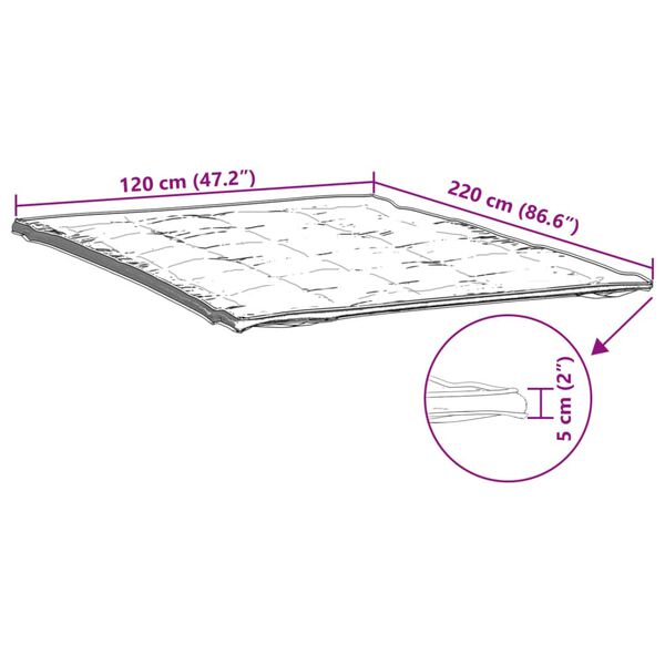 vidaXL Προστατευτικό στρώματος Λευκό 120x220 εκ.