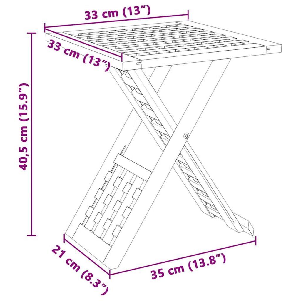 vidaXL Τραπεζάκι σαλονιού Καφέ 33 x 33 x 40.5 εκ Μασίφ ξύλο καρυδιάς