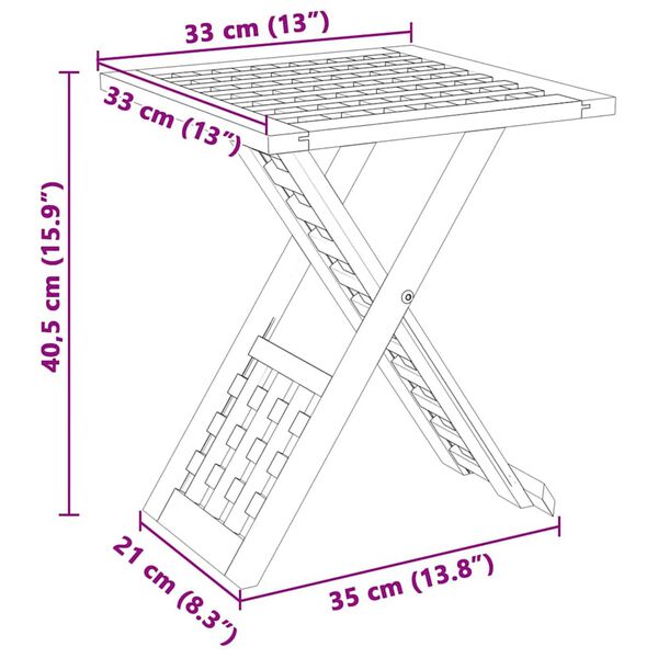 vidaXL Τραπεζάκι σαλονιού Καφέ 33 x 33 x 40.5 εκ Μασίφ ξύλο καρυδιάς
