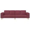 vidaXL Σετ Καναπέ Μπορντό ύφασμα