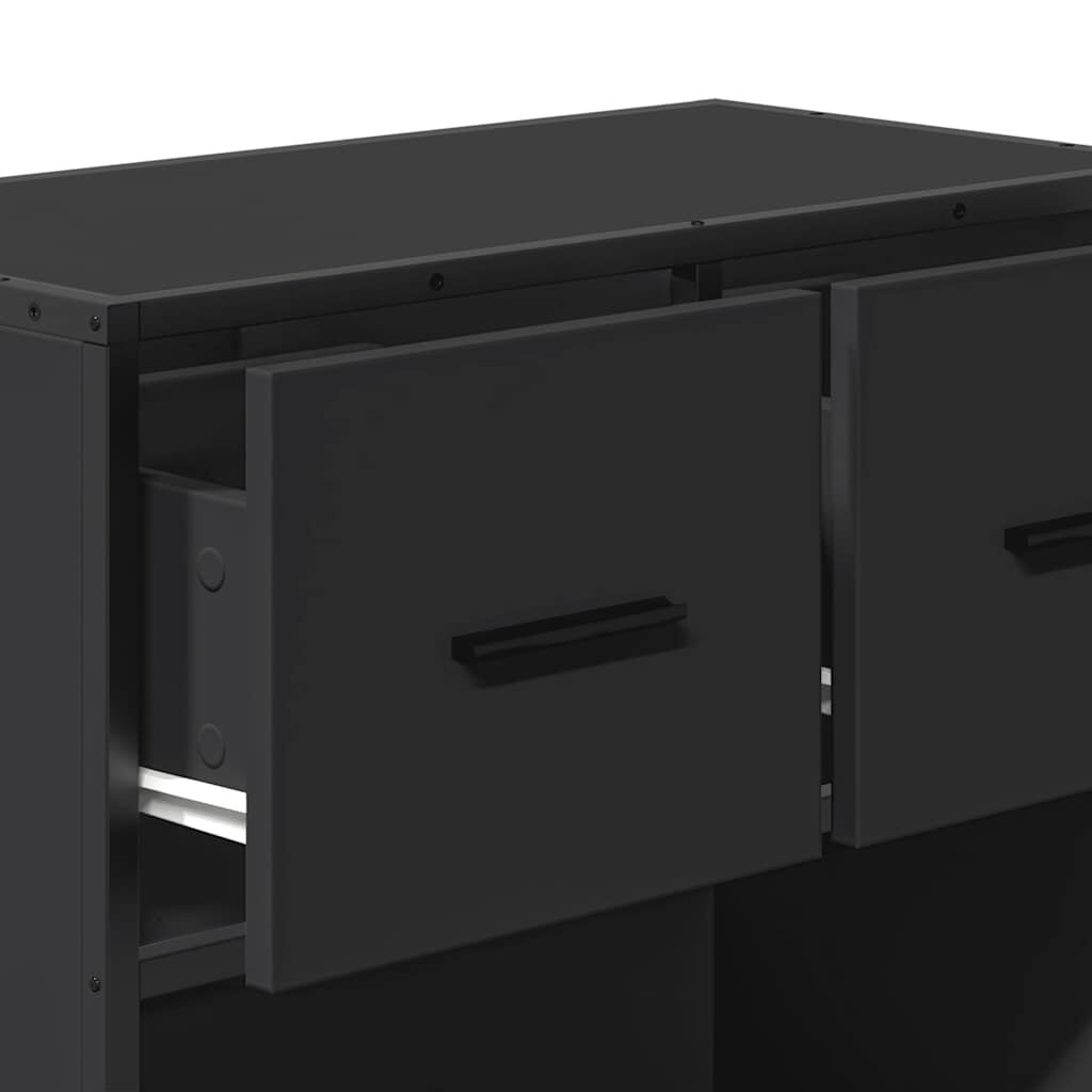 vidaXL Κομοδίνο Μαύρο 60x31x60 cm Κατασκευασμένο ξύλο και μέταλλο