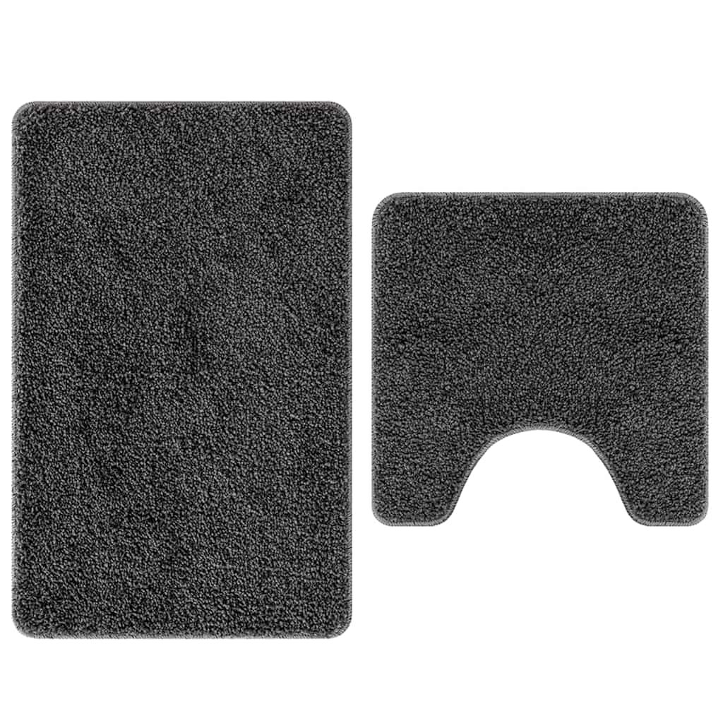 vidaXL Πατάκι μπάνιου 2 pcs Σκούρο γκρι 50 x 50 cm Πολυπροπυλένιο