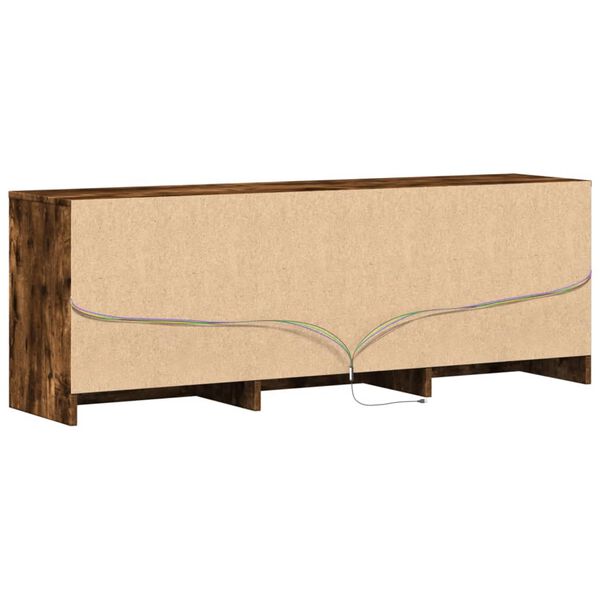 vidaXL Έπιπλο Τηλεόρασης με LED Καπνιστή Δρυς 140x34x50 εκ. Επεξ. Ξύλο