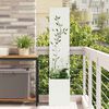 vidaXL Οθόνη Ιδιωτικότητας Κήπου Floral Λευκό 32 x 140 εκ.