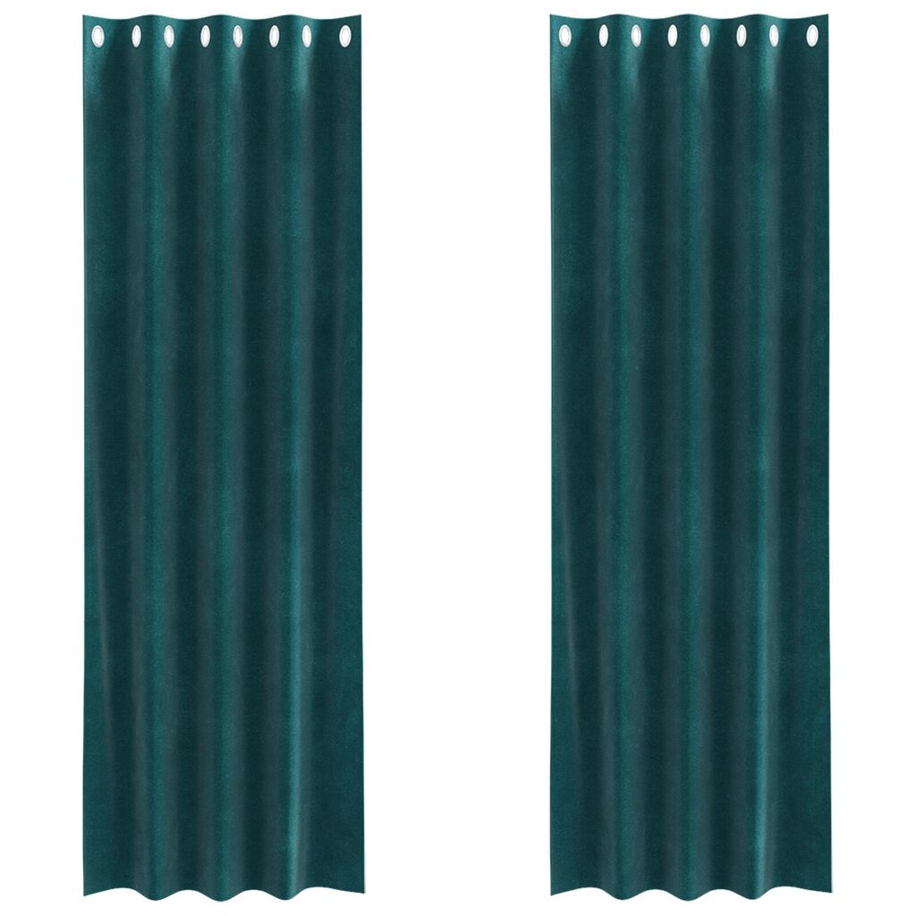 vidaXL Κουρτίνες 2 pcs Σκούρο πράσινο 140 x 245 cm Βελούδο