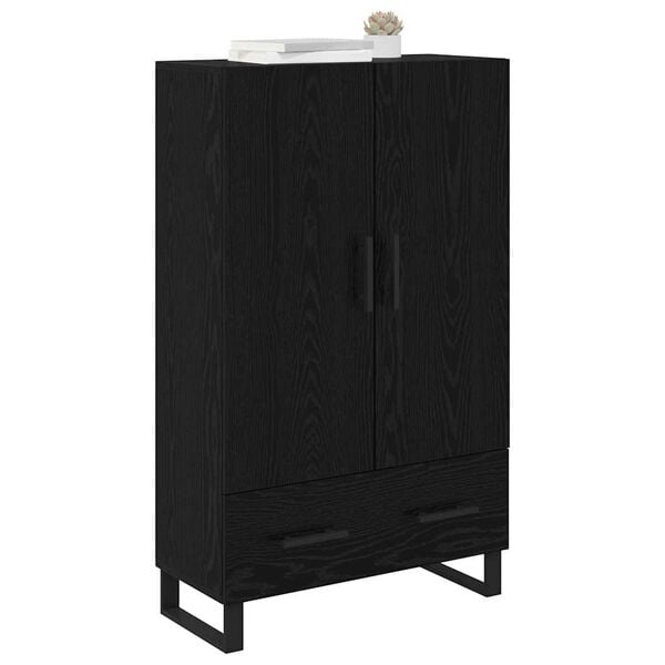vidaXL Highboard &Mu;&alpha;ύ&rho;&eta; &Omicron;&xi;&upsilon;ά 69,5 x 30 x 115 &epsilon;&kappa; &Epsilon;&pi;&epsilon;&xi;&epsilon;&rho;&gamma;&alpha;&sigma;&mu;έ&nu;&omicron; &xi;ύ&lambda;&omicron;
