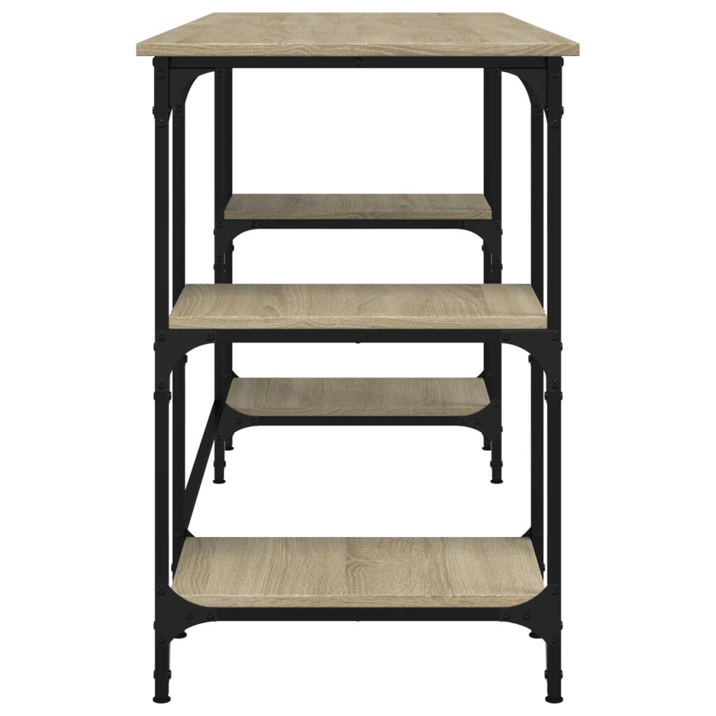 vidaXL Γραφείο Sonoma Δρυς 140x50x75 εκ. Μέταλλο & Επεξεργασμένο Ξύλο