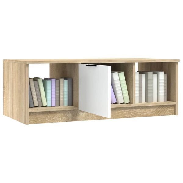 vidaXL Τραπεζάκι Σαλονιού Λευκό & Sonoma Δρυς 102x50x36 εκ. Επεξ. Ξύλο