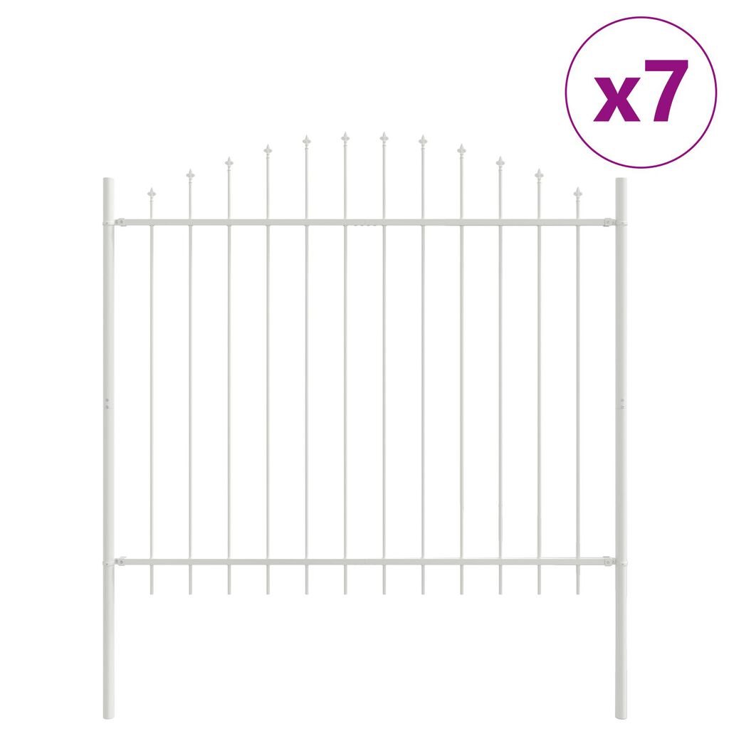 Αγροτικός φράχτης vidaXL με θόλο, λευκός, 11,9x1,25 μ, από χαλύβδινο