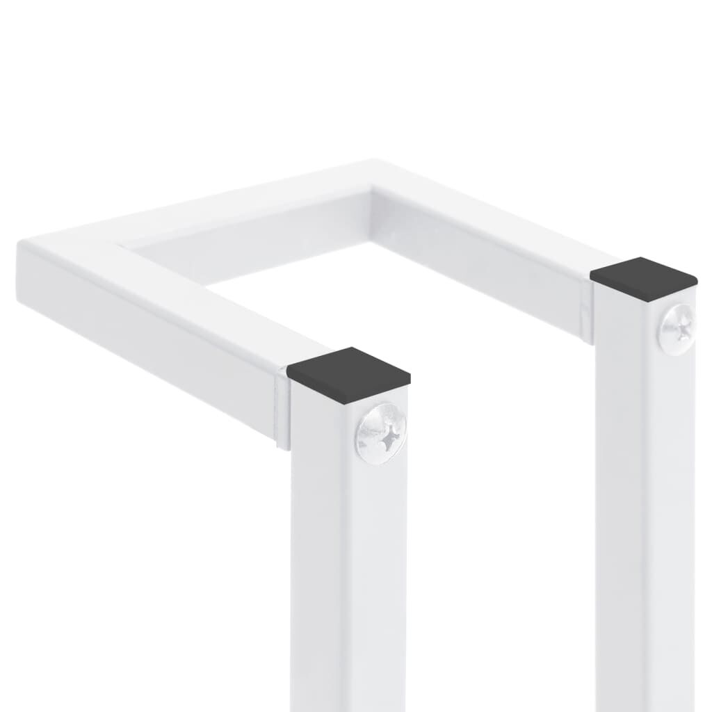 vidaXL Βάση για Πετσέτες Επιτοίχια Λευκή 12,5 x 12,5 x 60 εκ. Ατσάλινη
