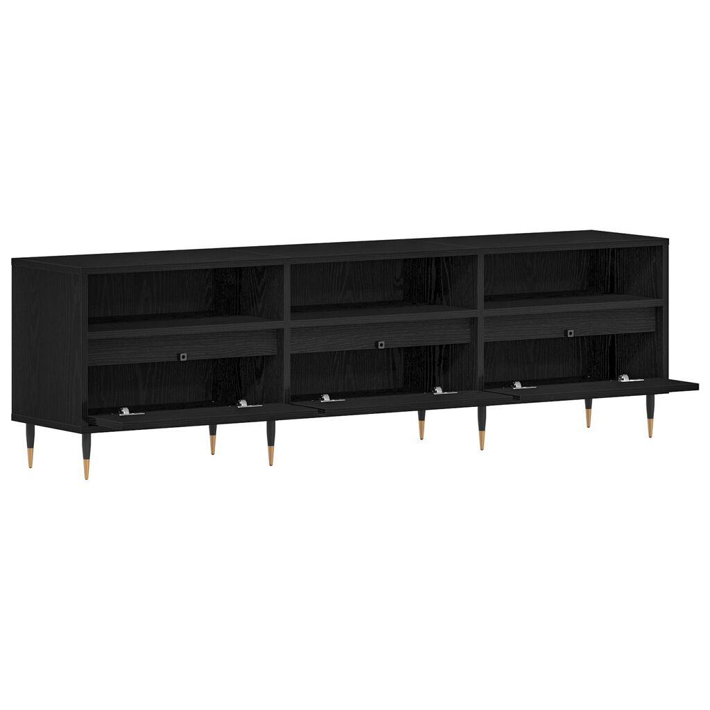 vidaXL Ντουλάπα τηλεόρασης Μαύρο Δρυς 150x30x44,5 εκ Κατασκευασμένο ξύλο
