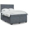 vidaXL Κρεβάτι Boxspring με Στρώμα Σκούρο Γκρι 140x190 εκ. Βελούδινο