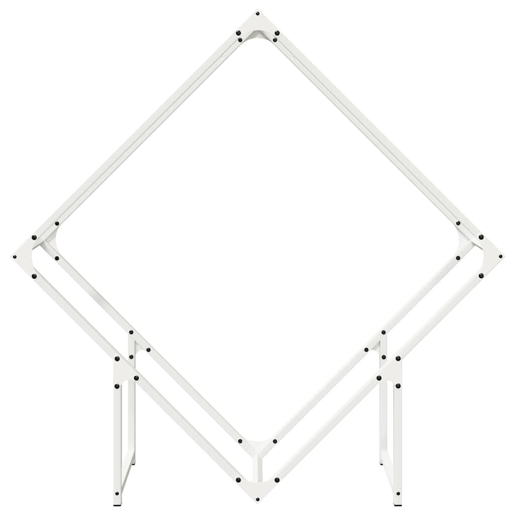 vidaXL Ράφι για καυσόξυλα Λευκό 100x25x100 cm Ατσάλι ψυχρής έλασης