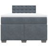 vidaXL Κρεβάτι Boxspring με Στρώμα Σκούρο Γκρι 120x200 εκ. Βελούδινο