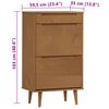 vidaXL Παπουτσοθήκη MOLDE Γκρι 59,5x35x103 εκ. από Μασίφ Ξύλο Πεύκου