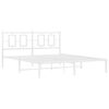 vidaXL Πλαίσιο Κρεβατιού με Κεφαλάρι Λευκό 150 x 200 εκ. Μεταλλικό