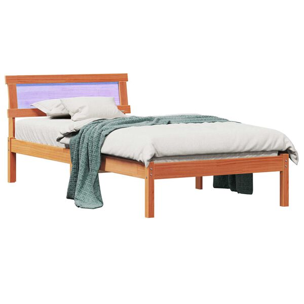 vidaXL Σκελετός Κρεβατιού Καφέ κεριού 80 x 200 cm Ξύλο πεύκου