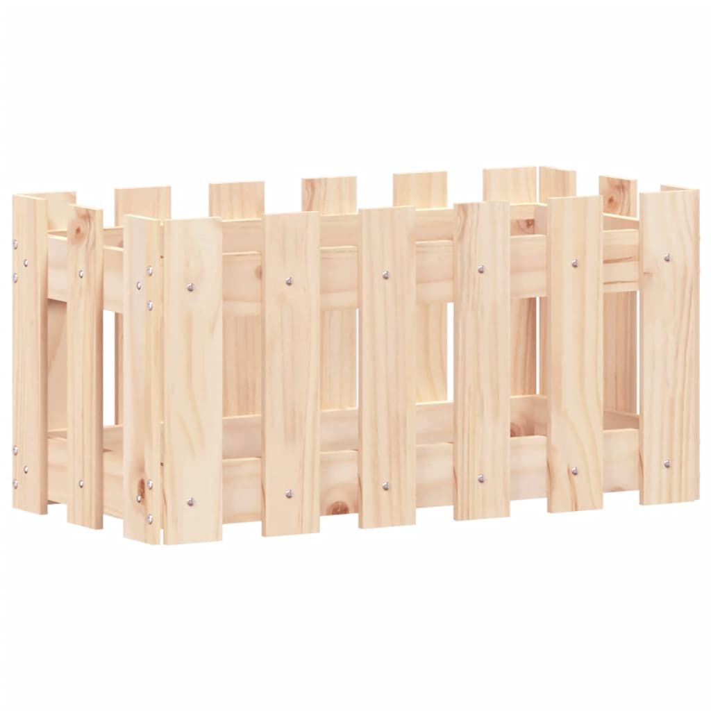vidaXL Ζαρντινιέρα με Σχέδιο Φράχτη 60 x 30 x 30 εκ. Μασίφ Ξύλο Πεύκου