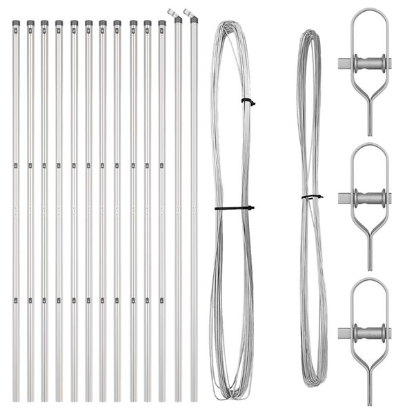 vidaXL Στήλες Φρακτών 13 τμχ Ø32 mm 170 cm Γαλβανισμένο Ατσάλι
