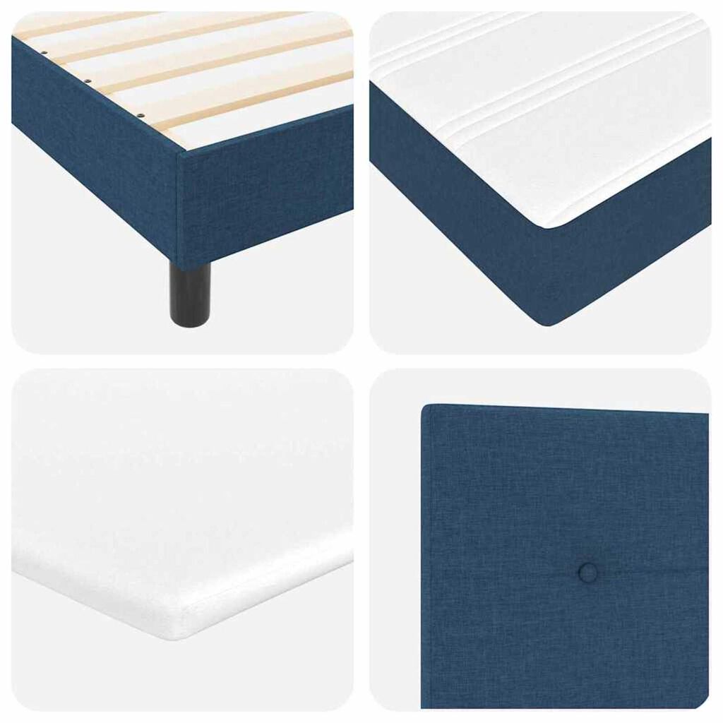vidaXL Κρεβάτι με ελατήρια με στρώμα Μπλε 120 x 200 cm ύφασμα
