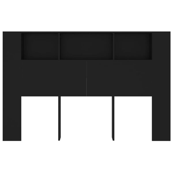vidaXL Κεφαλάρι Με Αποθηκευτικό Χώρο Μαύρο 160 x 18,5 x 104,5 εκ.