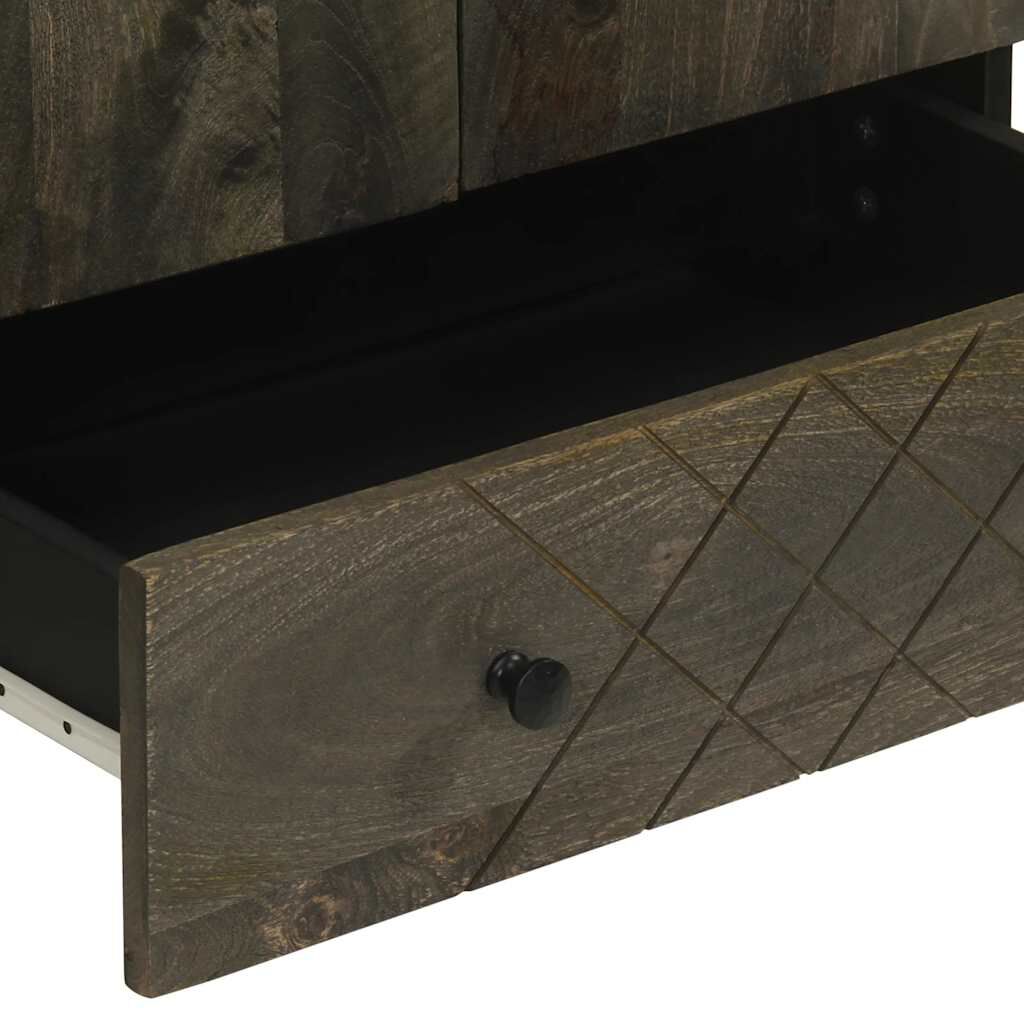 vidaXL Ντουλάπι Μαύρο 60 x 33 x 110 εκ. από Μασίφ Ξύλο Μάνγκο