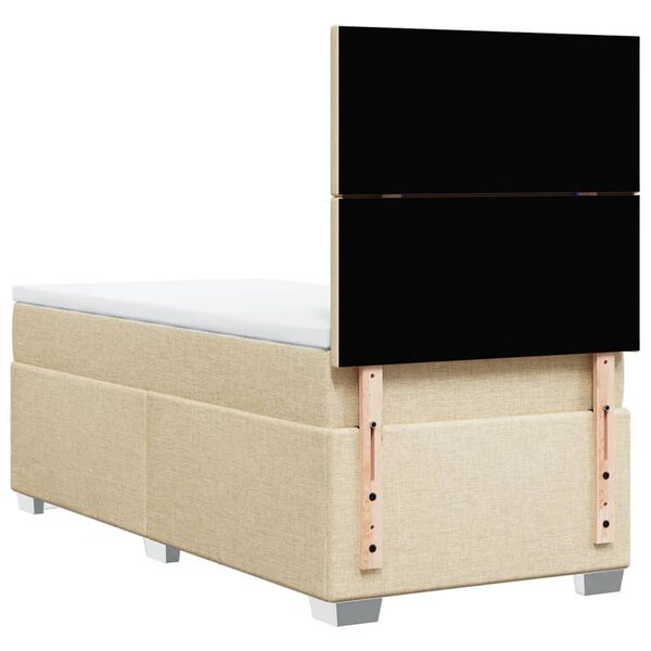 vidaXL Κρεβάτι Boxspring με Στρώμα Κρεμ 80 x 200 εκ. Υφασμάτινο