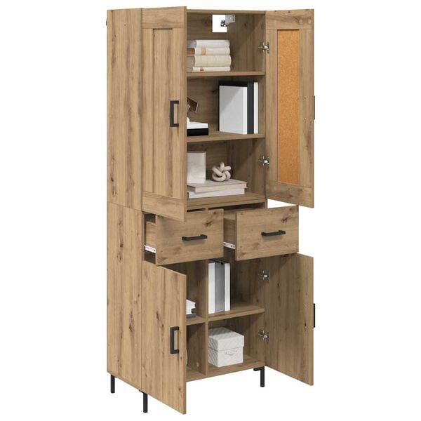 vidaXL Highboard &mu;&epsilon; &sigma;&upsilon;&rho;&tau;ά&rho;&iota; 2 pcs Artisan Oak &Epsilon;&pi;&epsilon;&xi;&epsilon;&rho;&gamma;&alpha;&sigma;&mu;έ&nu;&omicron; &xi;ύ&lambda;&omicron;