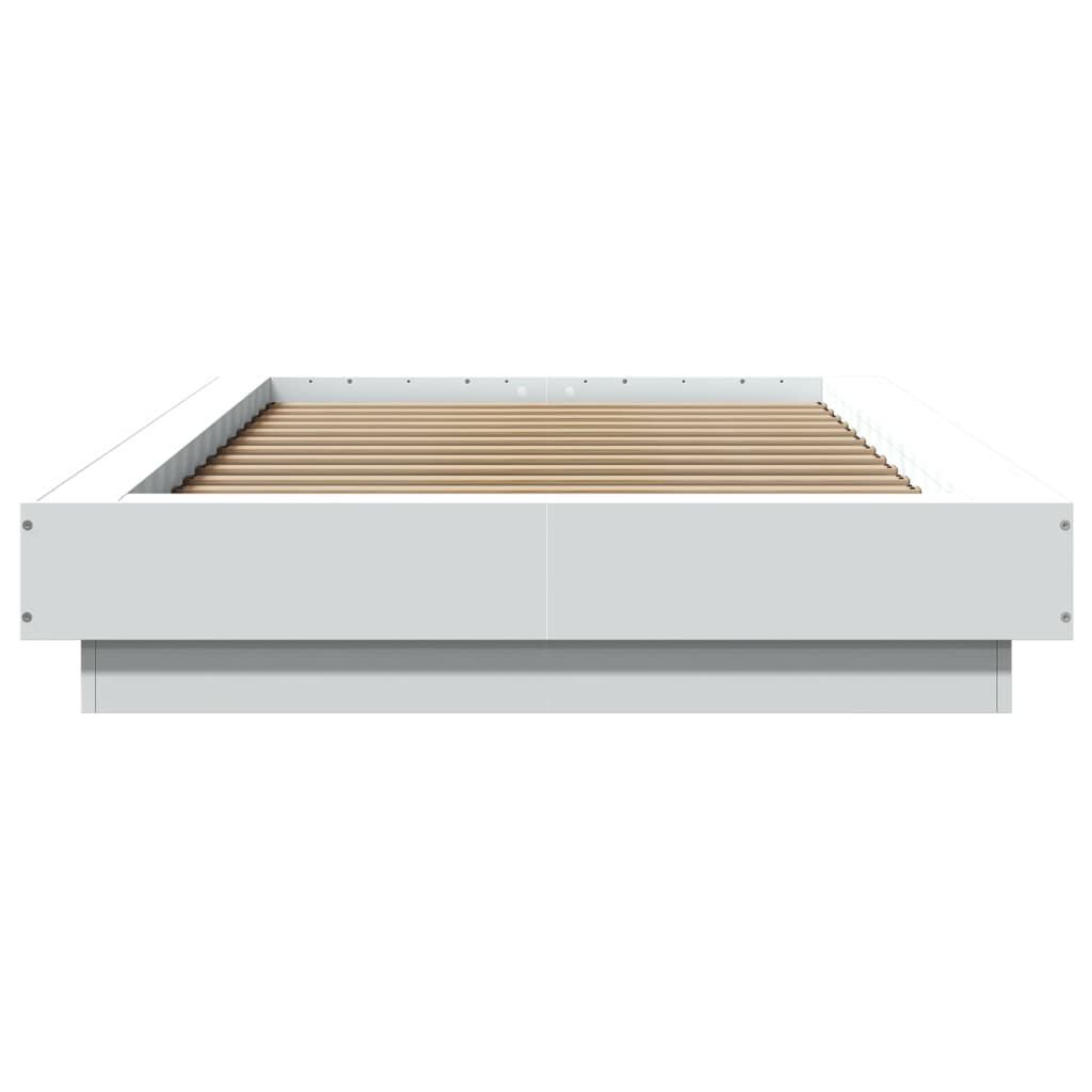 vidaXL Πλαίσιο Κρεβατιού με Φώτα LED Λευκό 100 x 200 εκ. Επεξεργ. Ξύλο
