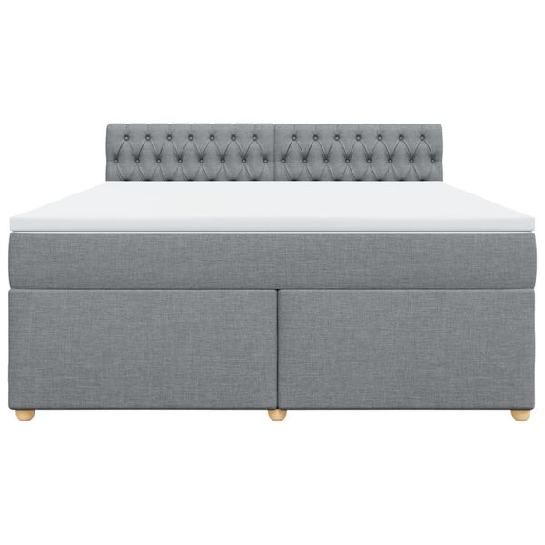 vidaXL Κρεβάτι Boxspring με Στρώμα Ανοιχτό Γκρι 180x200 εκ. Υφασμάτινο
