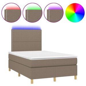 vidaXL &Kappa;&rho;&epsilon;&beta;ά&tau;&iota; Boxspring &mu;&epsilon; &Sigma;&tau;&rho;ώ&mu;&alpha; & LED Taupe 120x190 &epsilon;&kappa;. &Upsilon;&phi;&alpha;&sigma;&mu;ά&tau;&iota;&nu;&omicron;