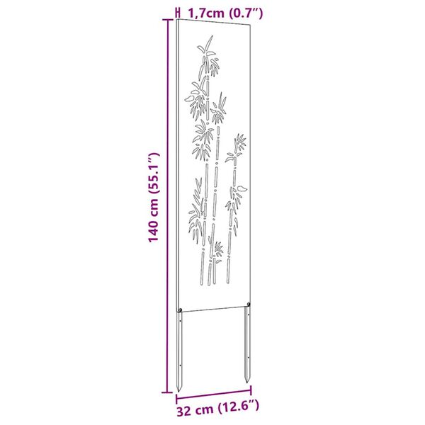 vidaXL Οθόνη Ιδιωτικότητας Κήπου Floral Μαύρο 32 χ 140 εκ