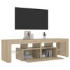vidaXL Έπιπλο Τηλεόρασης με LED Sonoma Δρυς 140 x 36,5 x 40 εκ.
