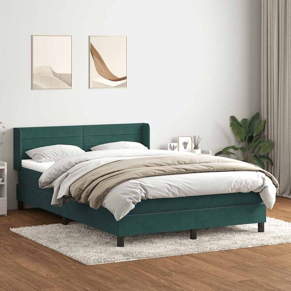 vidaXL &Kappa;&rho;&epsilon;&beta;ά&tau;&iota; Boxspring &mu;&epsilon; &Sigma;&tau;&rho;ώ&mu;&alpha; &Sigma;&kappa;&omicron;ύ&rho;&omicron; &Pi;&rho;ά&sigma;&iota;&nu;&omicron; 140x210&epsilon;&kappa;. &Beta;&epsilon;&lambda;&omicron;ύ&delta;&iota;&nu;&omicron;