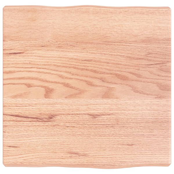 vidaXL Επιφ Τραπεζιού Αν Καφέ 40x40x(2-4)εκ. Ακατέργ. Μασίφ Ξύλο Δρυός