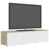 vidaXL Έπιπλο Τηλεόρασης Λευκό/Sonoma Δρυς 120x34x30 εκ. Επεξ. Ξύλο