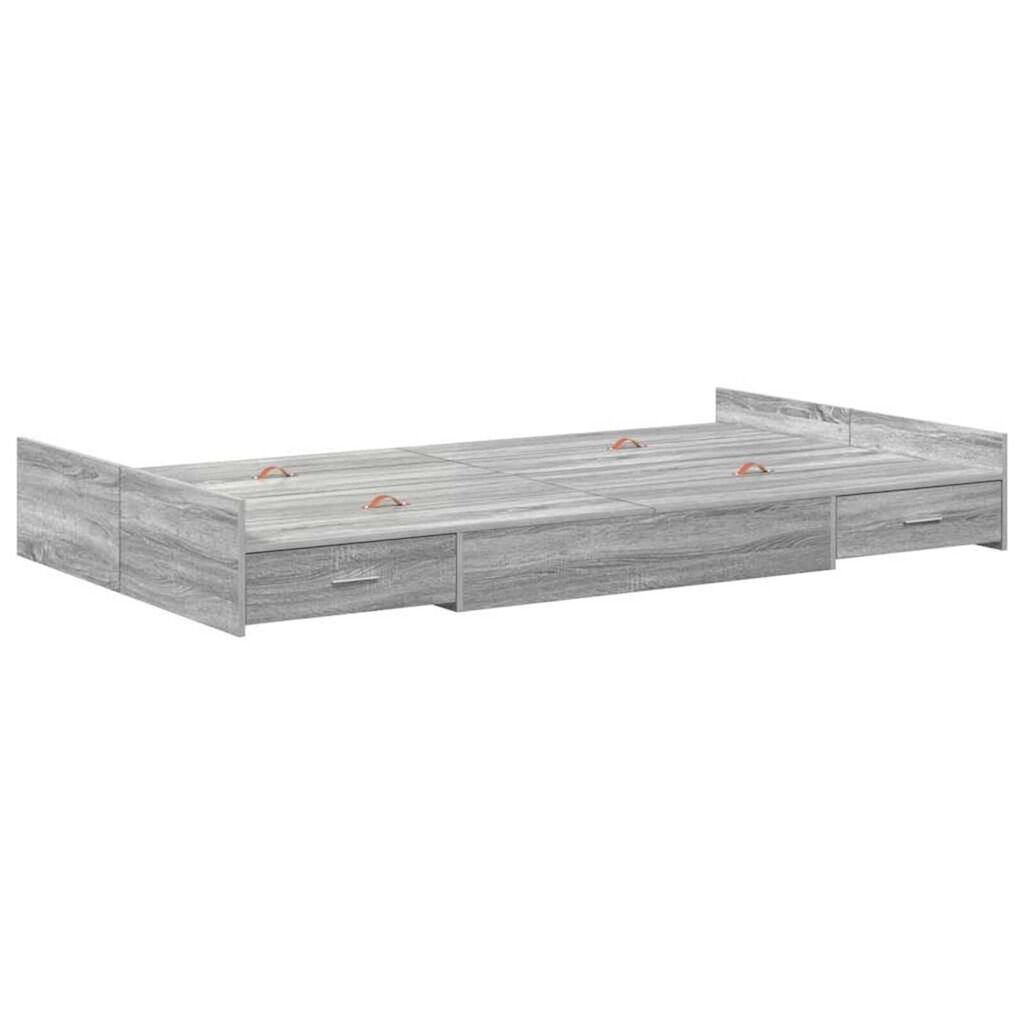 vidaXL Κρεβάτι με αποθηκευτικό χώρο Γκρι sonoma 120 x 190 cm