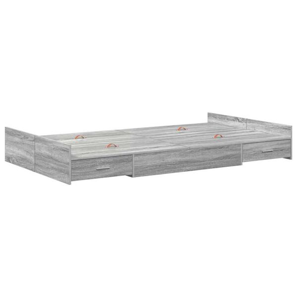 vidaXL Κρεβάτι με αποθηκευτικό χώρο Γκρι sonoma 120 x 190 cm