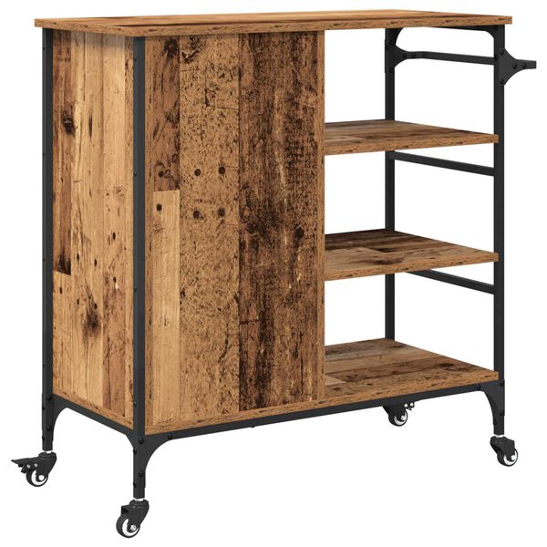 vidaXL Τροχόσπιτο Κουζίνας Παλιό Ξύλο 87,5x38,5x84,5 cm Κατασκευασμένο από Ξύλο