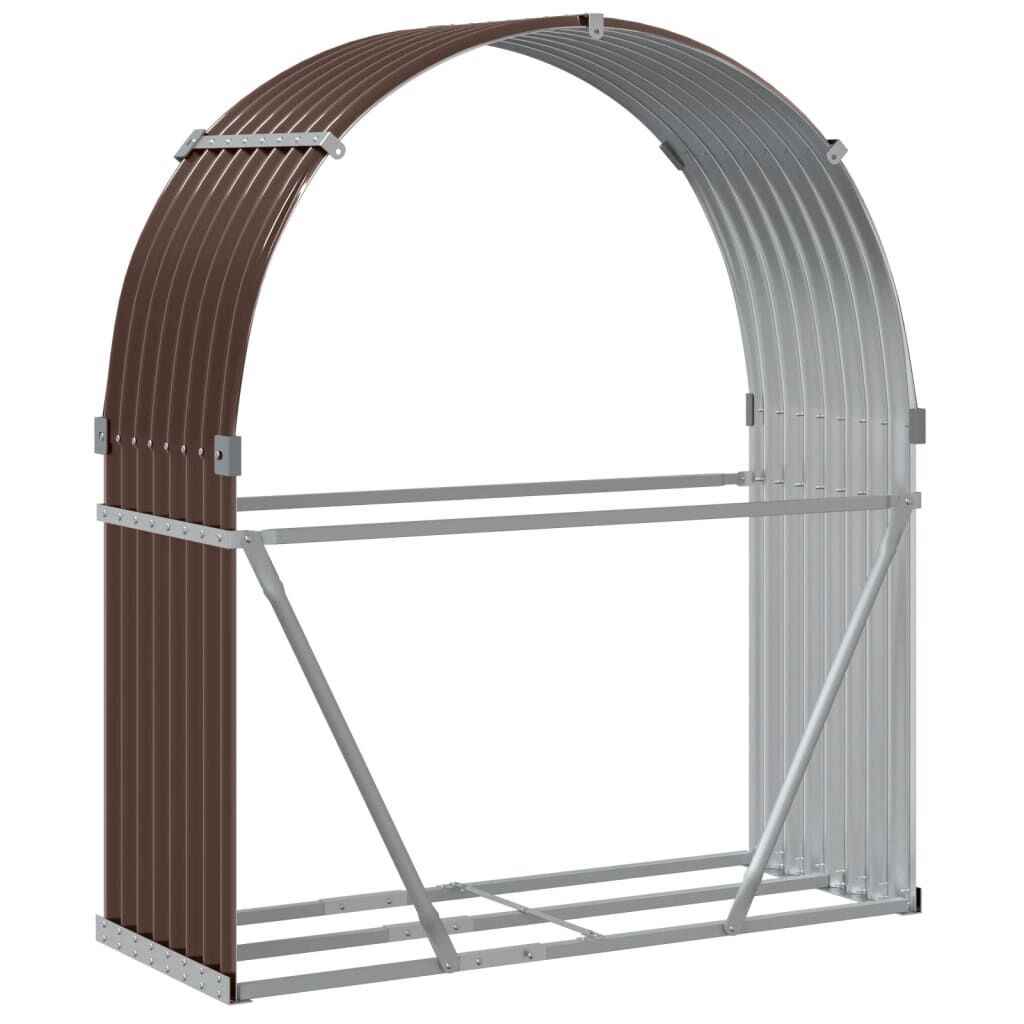 vidaXL Ξυλοθήκη Καφέ 120 x 45 x 140 εκ. από Γαλβανισμένο Ατσάλι