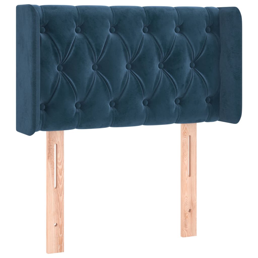 vidaXL Κεφαλάρι με Πτερύγια Σκούρο Μπλε 83x16x78/88 εκ. Βελούδινο
