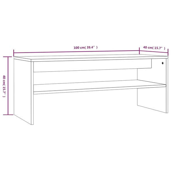 vidaXL Τραπεζάκι Σαλονιού Καφέ Δρυς 100x40x40 εκ. Επεξεργασμένο Ξύλο