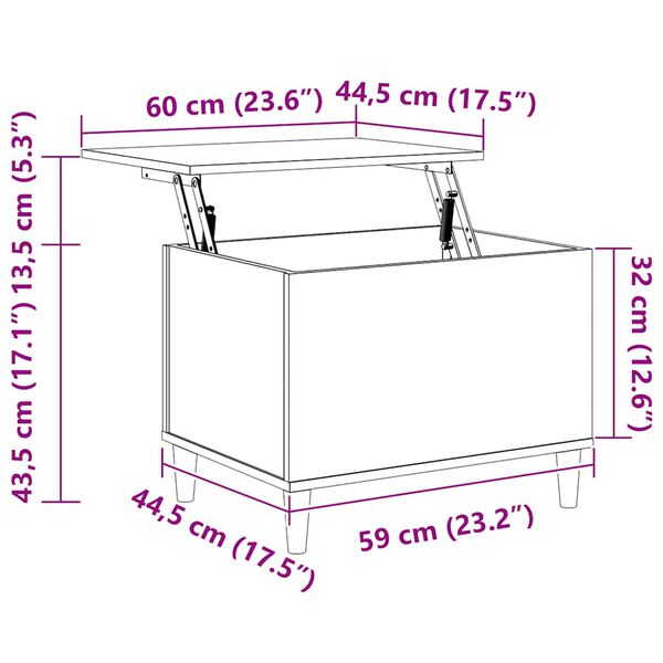 vidaXL Τραπεζάκι Σαλονιού Sonoma Δρυς 60x44,5x45εκ. Επεξεργασμένο Ξύλο