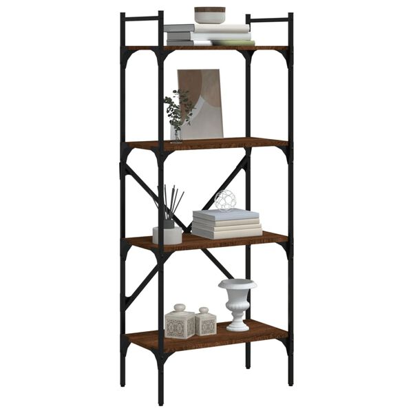 vidaXL Βιβλιοθήκη 4 Επιπέδων Καφέ Δρυς 56x31,5x138,5 εκ. Επεξεργ. Ξύλο