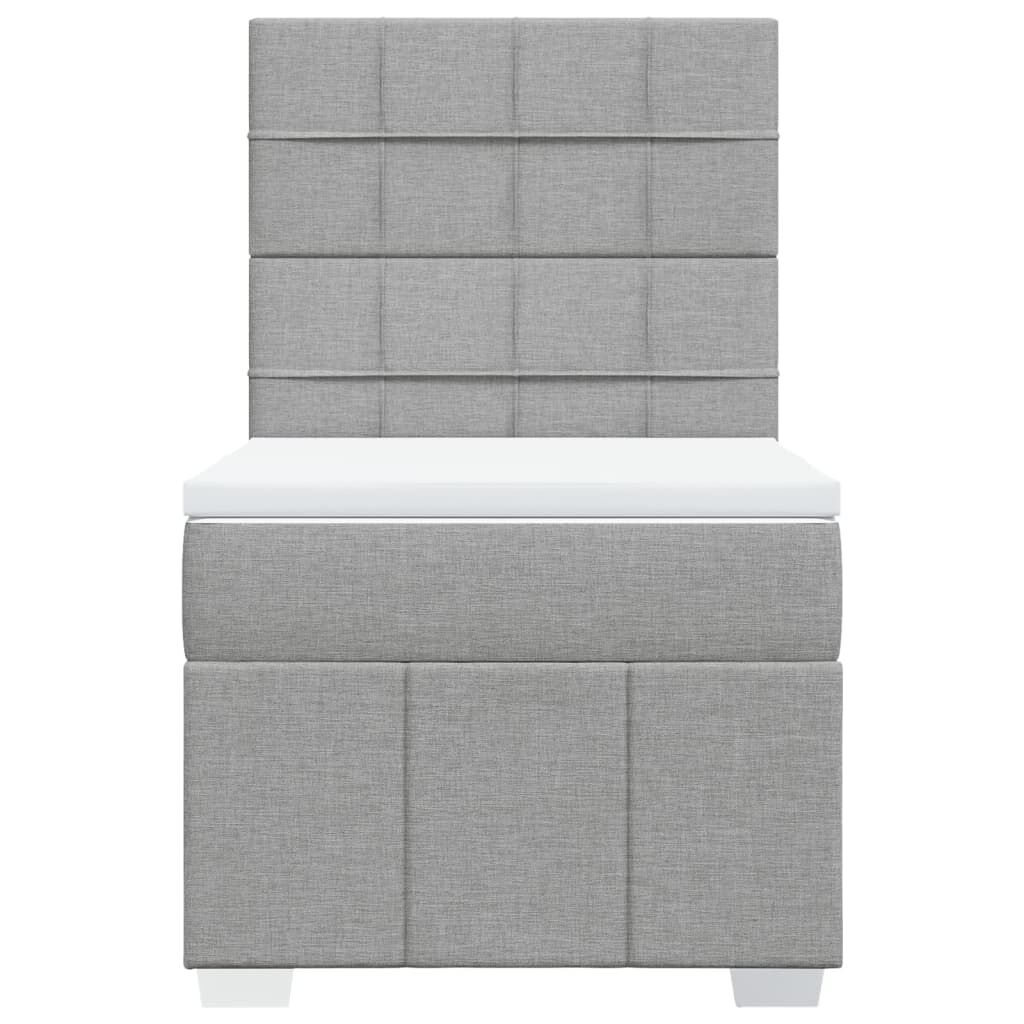 vidaXL Κρεβάτι Boxspring με Στρώμα Ανοιχτό Γκρι 80x200 εκ. Υφασμάτινο