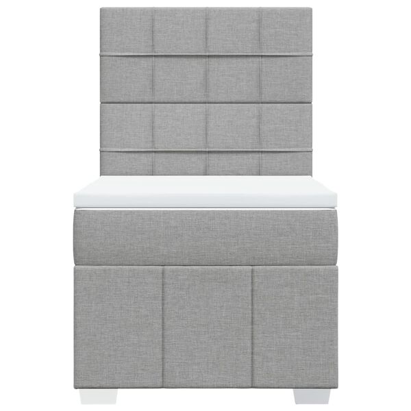 vidaXL Κρεβάτι Boxspring με Στρώμα Ανοιχτό Γκρι 80x200 εκ. Υφασμάτινο