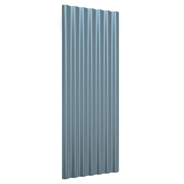vidaXL Πάνελ Οροφής 12 τεμ. Γκρι 100x36 εκ. Γαλβανισμένος χάλυβας