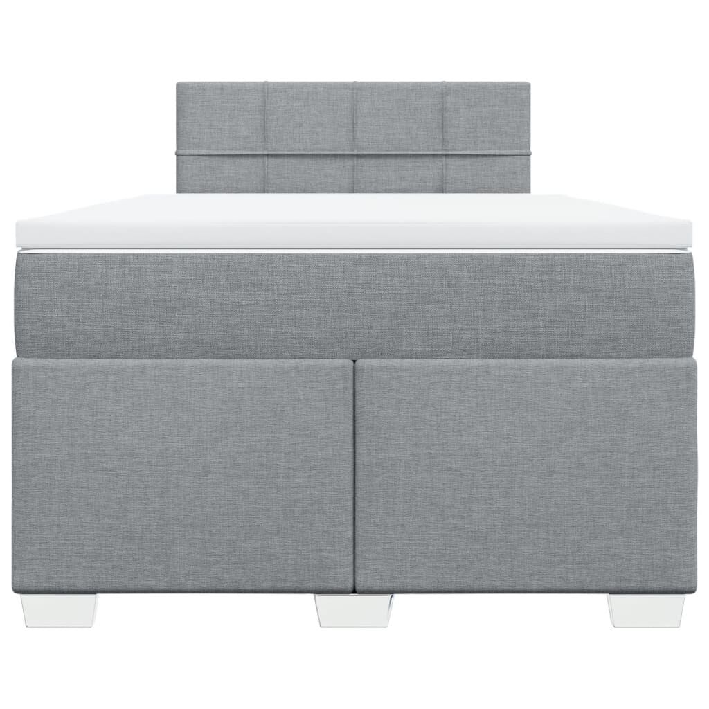 vidaXL Κρεβάτι Boxspring με Στρώμα Ανοιχτό Γκρι 120x200 εκ. Υφασμάτινο