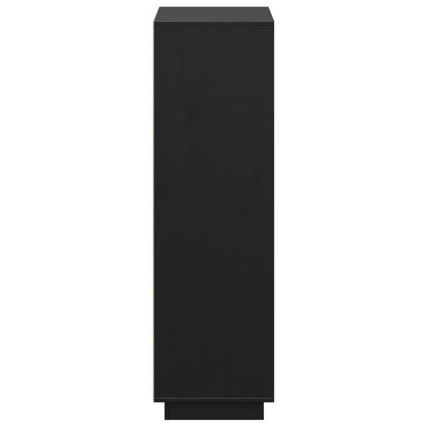 vidaXL Ντουλάπι Ψηλό Μαύρο 74 x 35 x 117 εκ. από Μασίφ Ξύλο Πεύκου