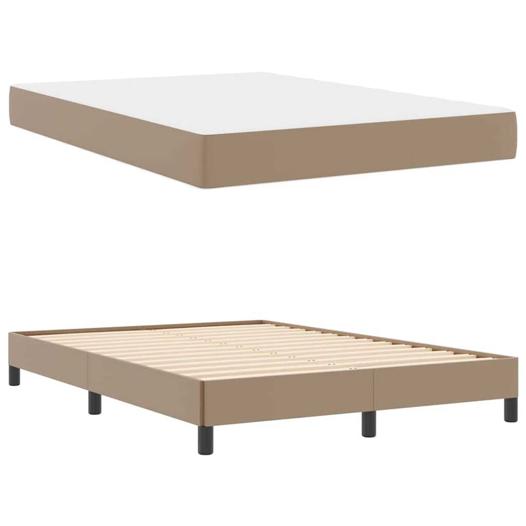 vidaXL Κρεβάτι με στρώμα Καπουτσίνο 160 x 200 cm Τεχνητό δέρμα